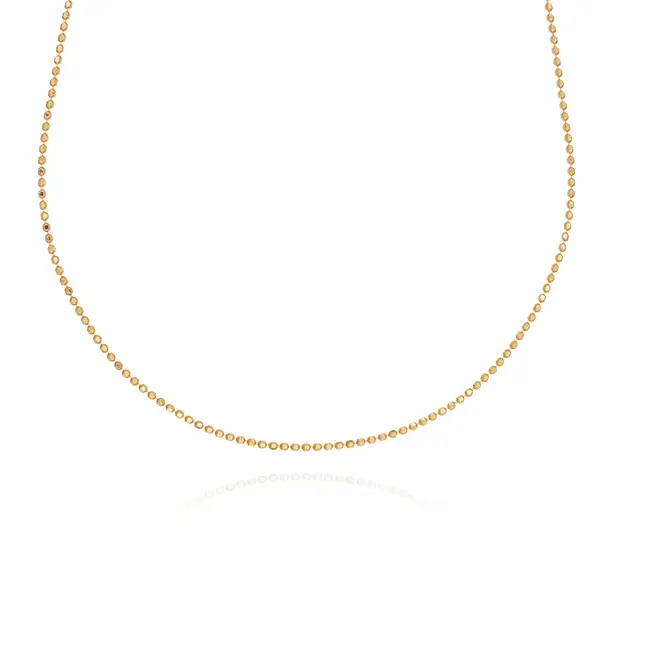 Fijne 18 Karaat Geelgouden Bolletjesketting