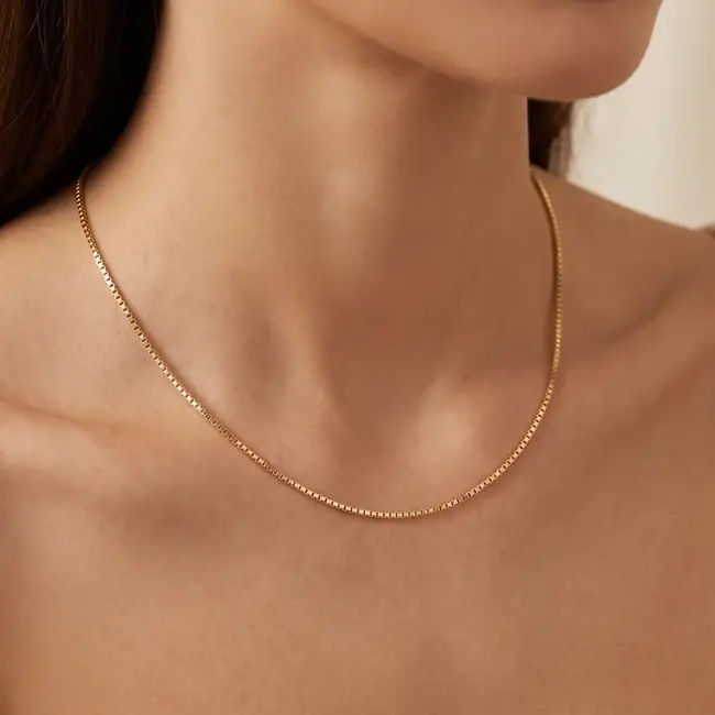 18k roodgouden venetiaanse ketting 44,5 cm