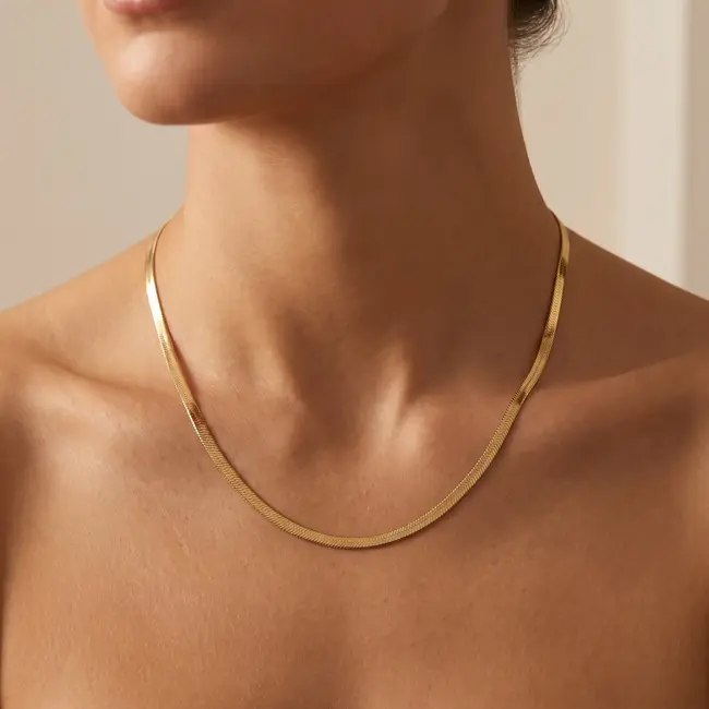 18 Karaat Geelgouden Slangenketting