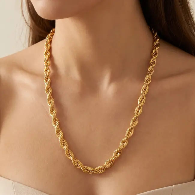22 Karaat Roodgouden Gedraaide Ketting