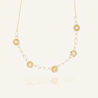Gouden Fantasieketting met Ronde Details