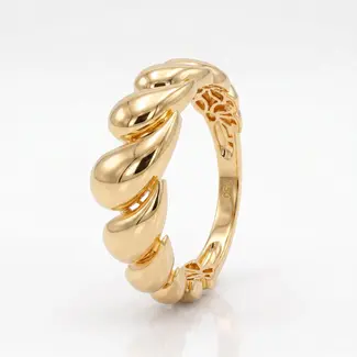 Brede Druppelring met Glanzende Afwerking