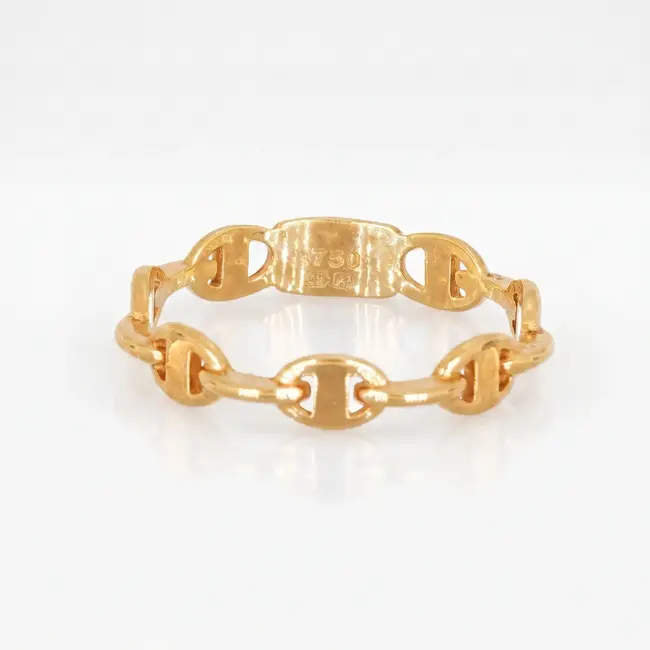 18k geelgouden schakelring, ovale schakels