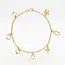 18 Karaat Geelgouden Bedelarmband met Hart, Ster, Klaver en Geometrische Bedels