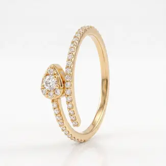 Gouden Diamantring met Druppelvormig Detail
