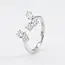 14 Karaat Witgouden Open Ring met Natuurlijke Diamanten