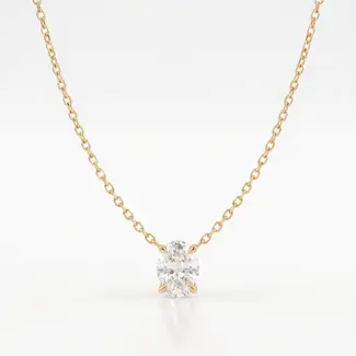 Lab Diamant Collier met Ovale Steen
