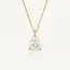 Geelgouden Lab Diamant Collier met Peervormige Steen