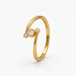 Gouden Open Ring met Zirkonia