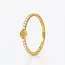 22 Karaat Gouden Hexagon Ring met Zirkonia