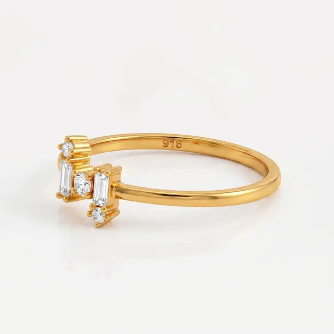 22 karaat Gouden Baguette ring