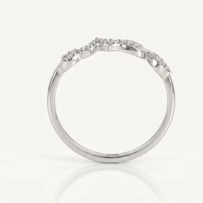 14k witgouden Love ring met natuurlijke diamanten