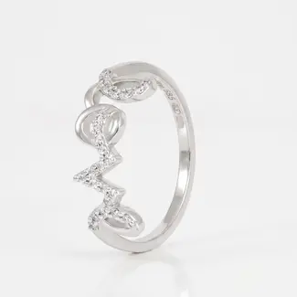 Witgouden Love Ring met Diamanten