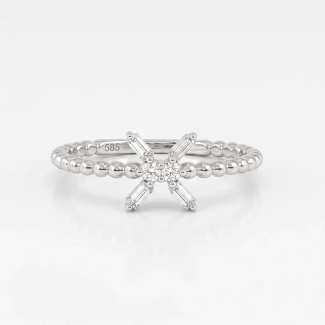 Witgouden ring met love in diamanten
