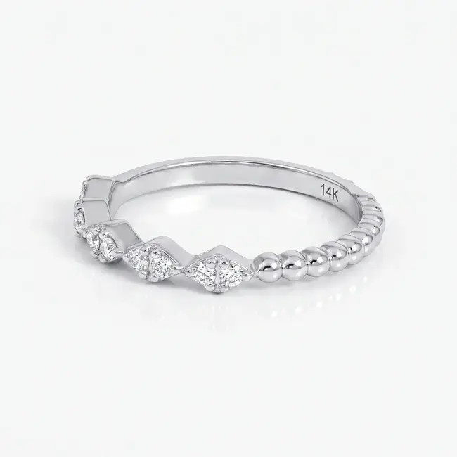 14k witgouden ring, 0,17 ct diamant