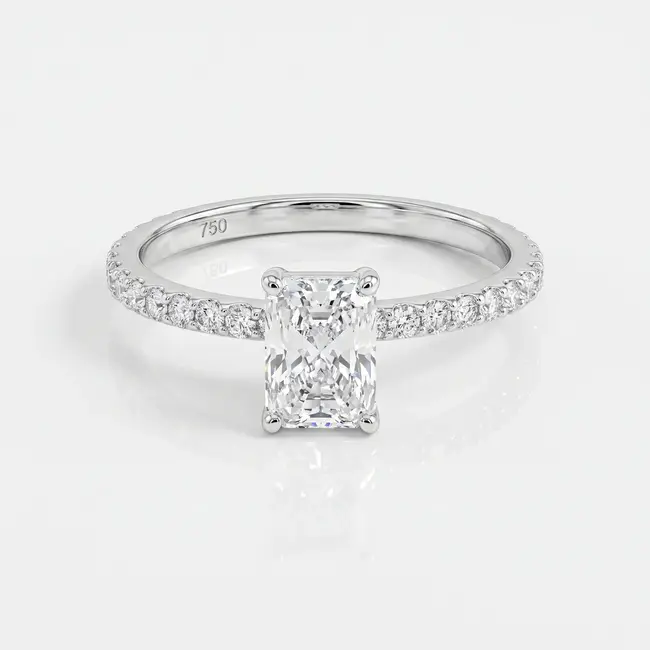 18 Karaat Witgouden Solitair Ring