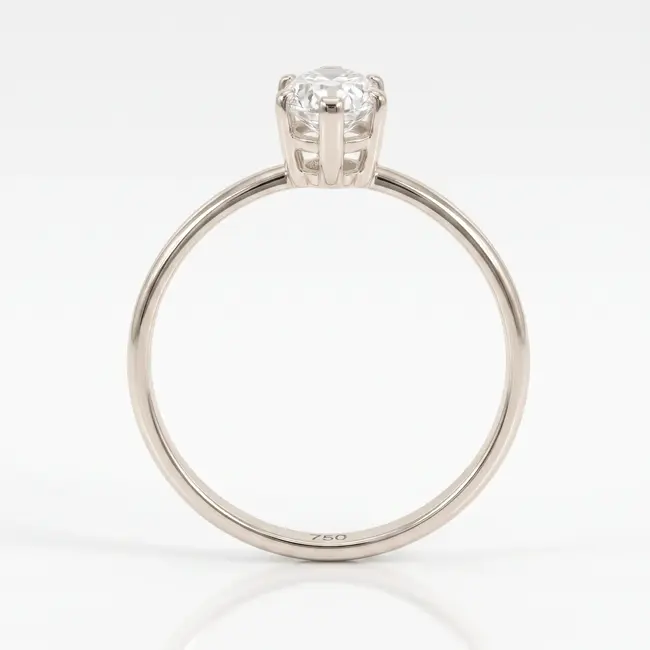 18k witgouden ring met markies zirkonia