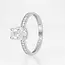 18 Karaat Witgouden Solitair Ring met Ovale Zirkonia
