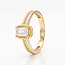 18 Karaat Gouden Ring met Rechthoekige Zirkonia