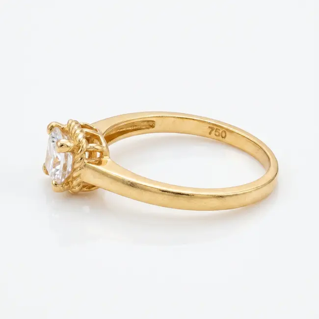 18 Karaat Gouden Ring met Rechthoekige Zirkonia