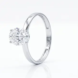 Witgouden Solitair Ring met Ovale Zirkonia