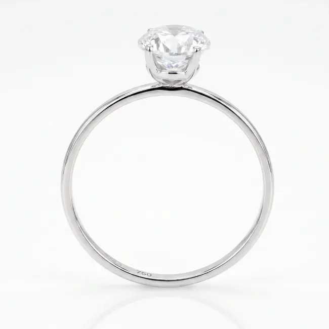 18k Witgouden Solitair Ring met Ovale Zirkonia