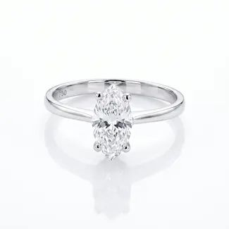 Witgouden Ring met Markies Zirkonia