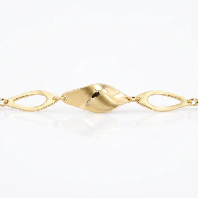Geelgouden collier met bladschakels