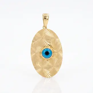 Ovale Nazar Hanger met Blauwe Oogsteen