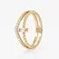 14 Karaat Gouden Dubbele V-Ring met 0,27 Carat Natuurlijke Diamanten