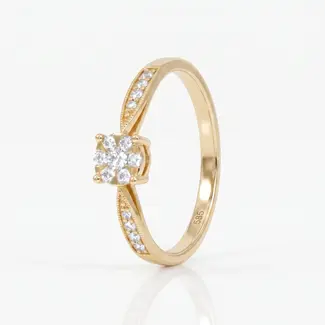Bloemring met Diamanten