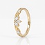 14 Karaat Gouden Blad Ring met 0,34 Carat Natuurlijke Diamanten