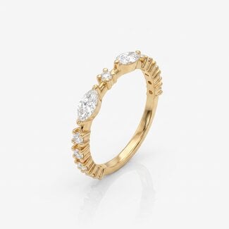 Diamanten Ring met Marquise Stenen