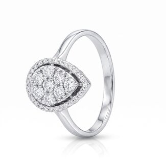 Druppelvormige Diamanten Ring