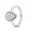 14 Karaat Witgouden Druppelvormige Ring met 0,49 Carat Natuurlijke Diamanten