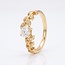 14 Karaat Gouden Blad Ring met 0,59 Carat Natuurlijke Diamanten