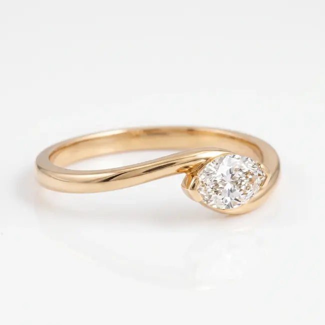 14 Karaat Geelgouden Ring met 0.80 Ct