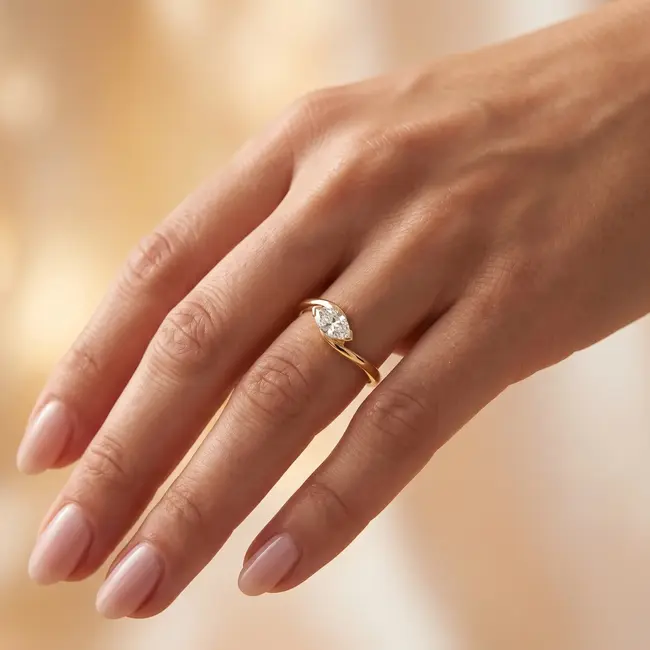14 Karaat Geelgouden Ring met 0.80 Ct