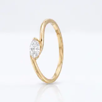 Marquise Diamanten Ring in Geelgoud