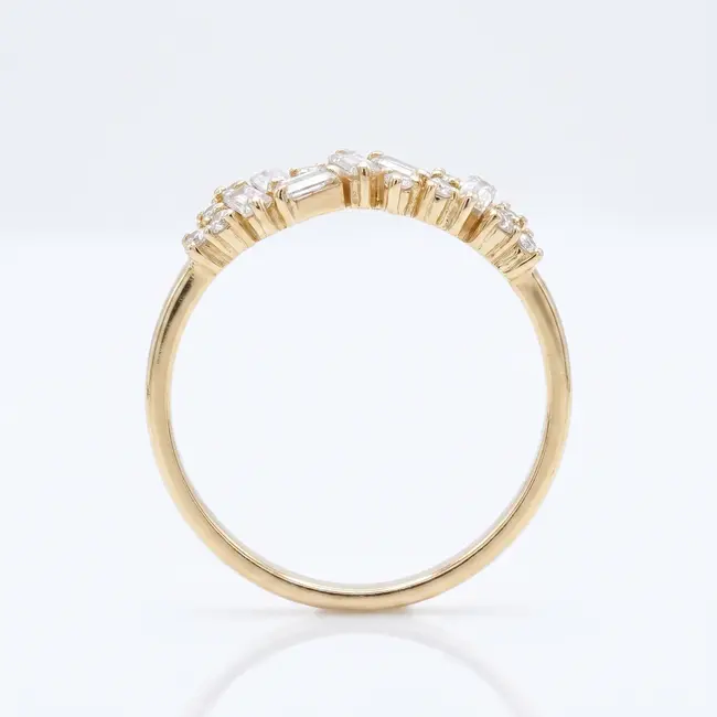 14 Karaat Geelgouden Ring met 1.01 Ct en 0.10 Ct