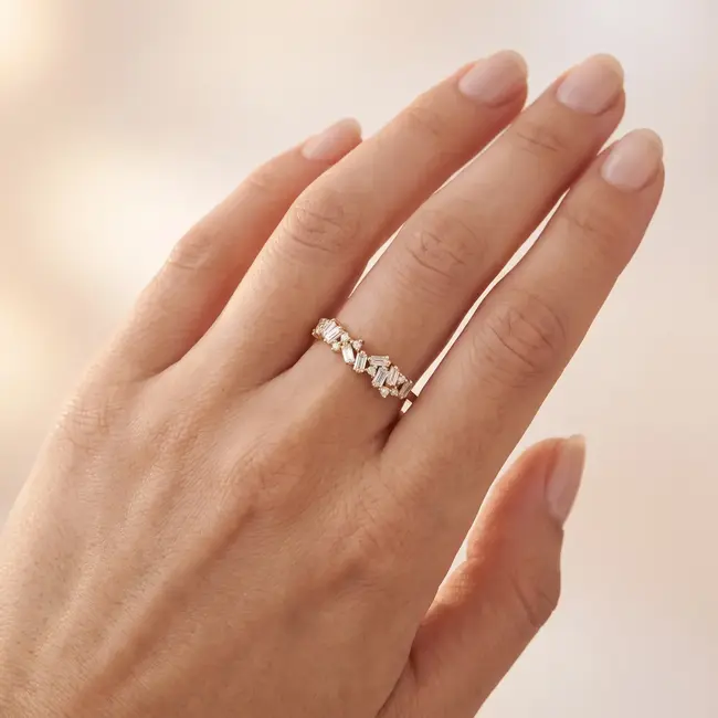 14 Karaat Geelgouden Ring met 1.01 Ct en 0.10 Ct