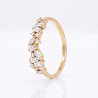 Baguette Diamanten Ring met Clusterdesign
