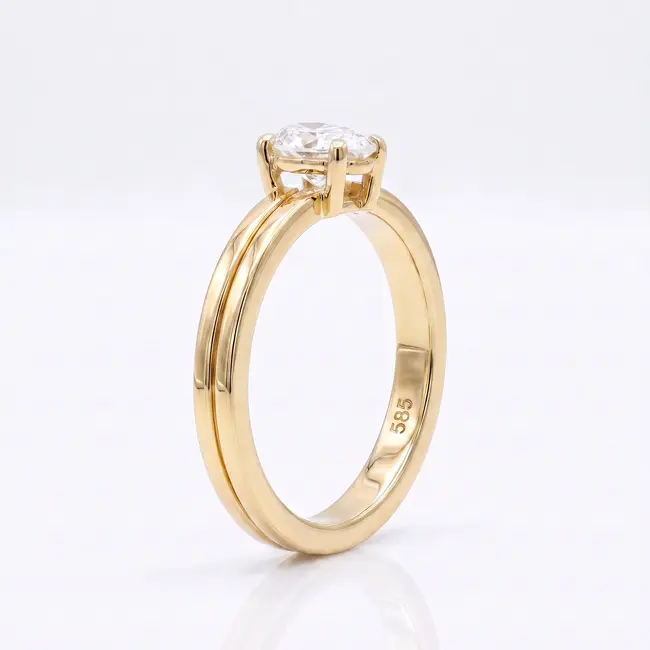 14 Karaat Geelgouden Ring met 0.74 Ct