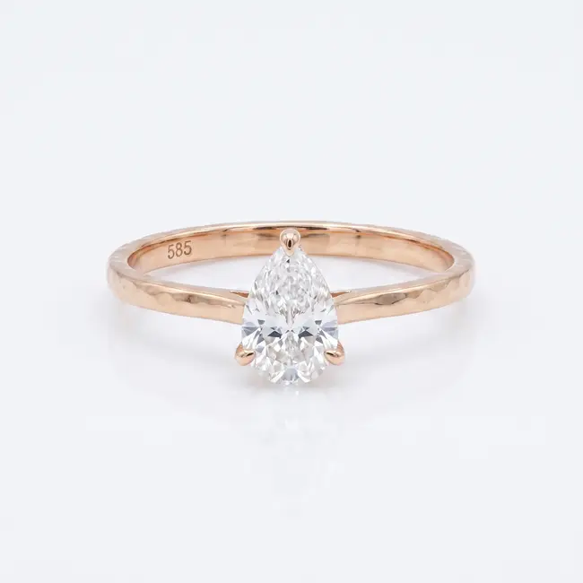 14 Karaat Roségouden Solitair Ring met 0.51 Ct