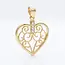 14 karaat geelgouden hart hanger met zirkonia
