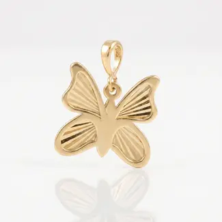 Gouden vlinder hanger met lijnmotief