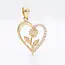 14 karaat geelgouden bloem hanger met zirkonia