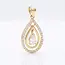 14 karaat geelgouden druppel hanger met zirkonia