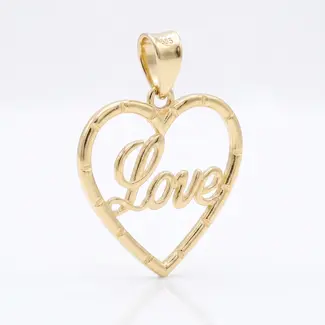 Gouden Love hanger in hartvorm