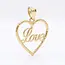 14 karaat geelgouden Love hanger in hartvorm